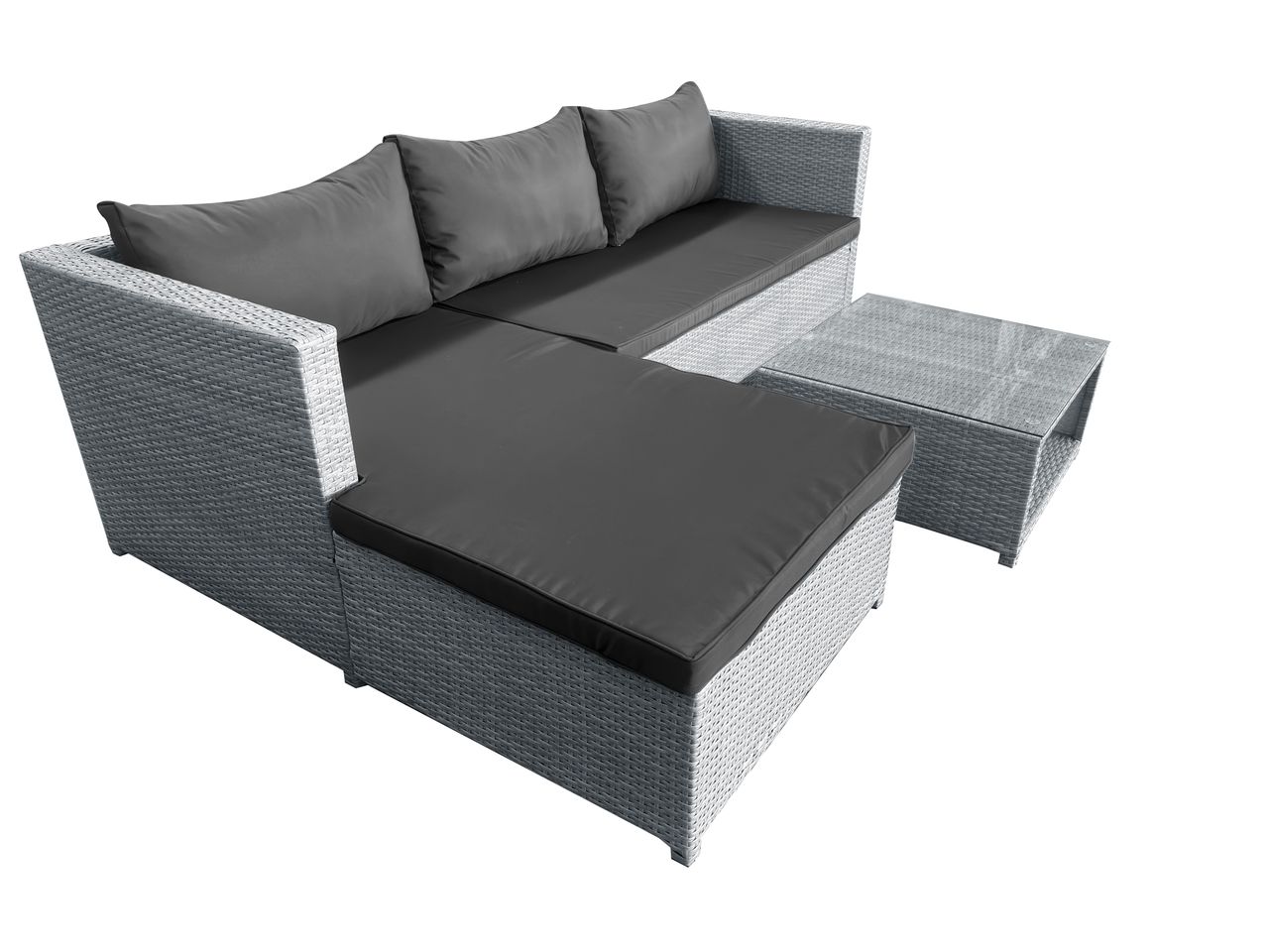 Happy Home Happy Home 3 tlg. Loungeset HGS62-DGR dunkelgrau