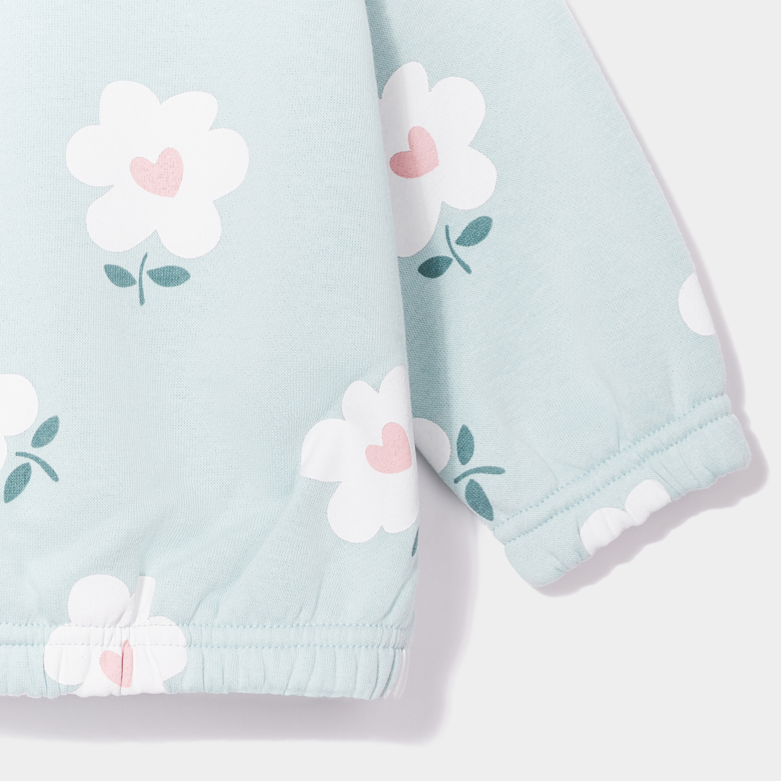 Sweat col rond épaule boutonnée bleu gris bébé fille | La Halle