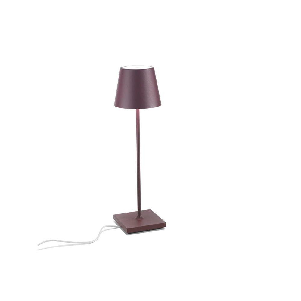 Zafferano LED Tischleuchte LED Akku Tischleuchte Poldina Pro in Bordeaux 2,2W 200lm IP65, keine Angabe, Leuchtmittel enthalten: Ja, fest verbaut, LED, warmweiss, Tischleuchte, Nachttischlampe, Tischlampe