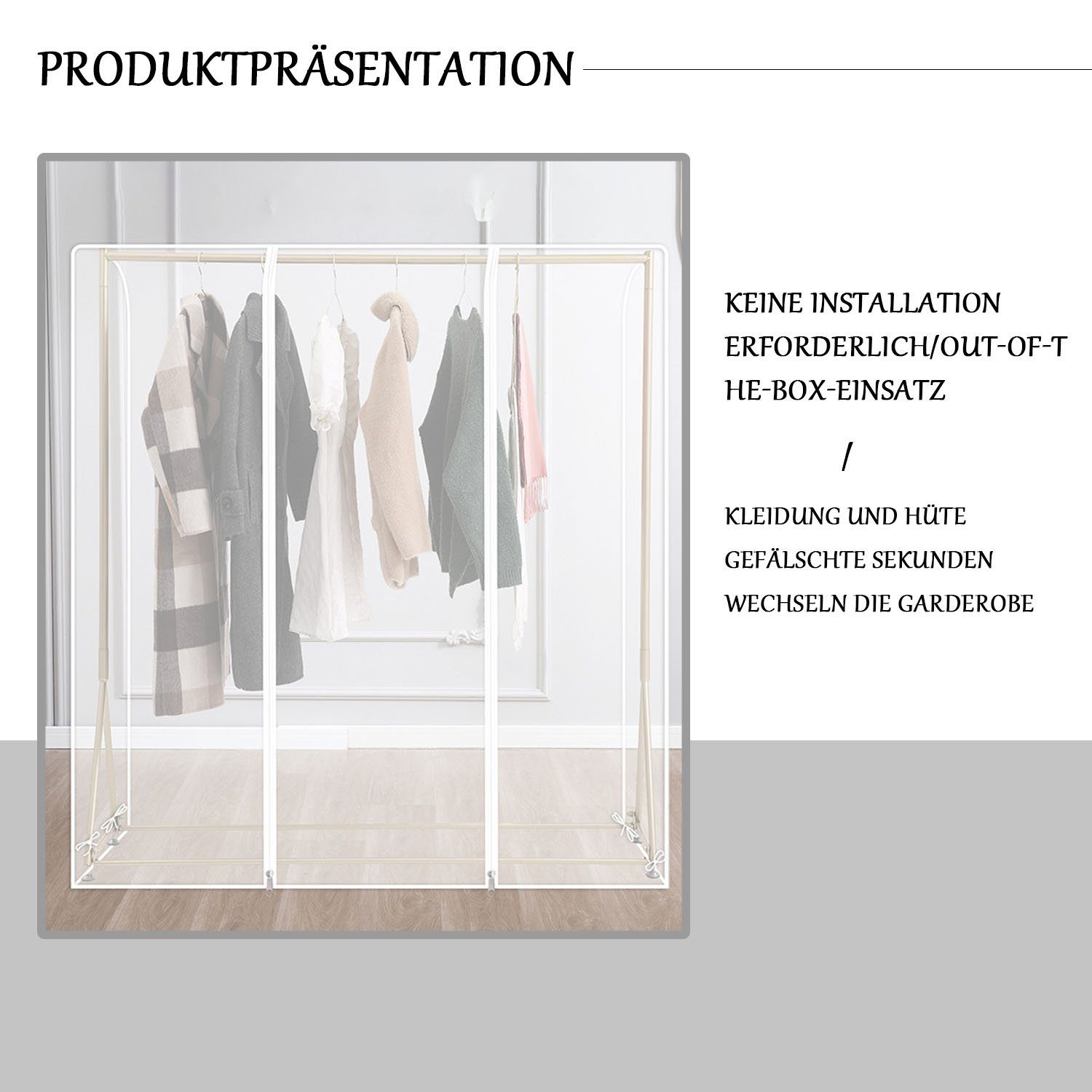 MAGICSHE Kleidersack Kleiderhülle mit Reißverschluss für offene Garderobe (1 St)