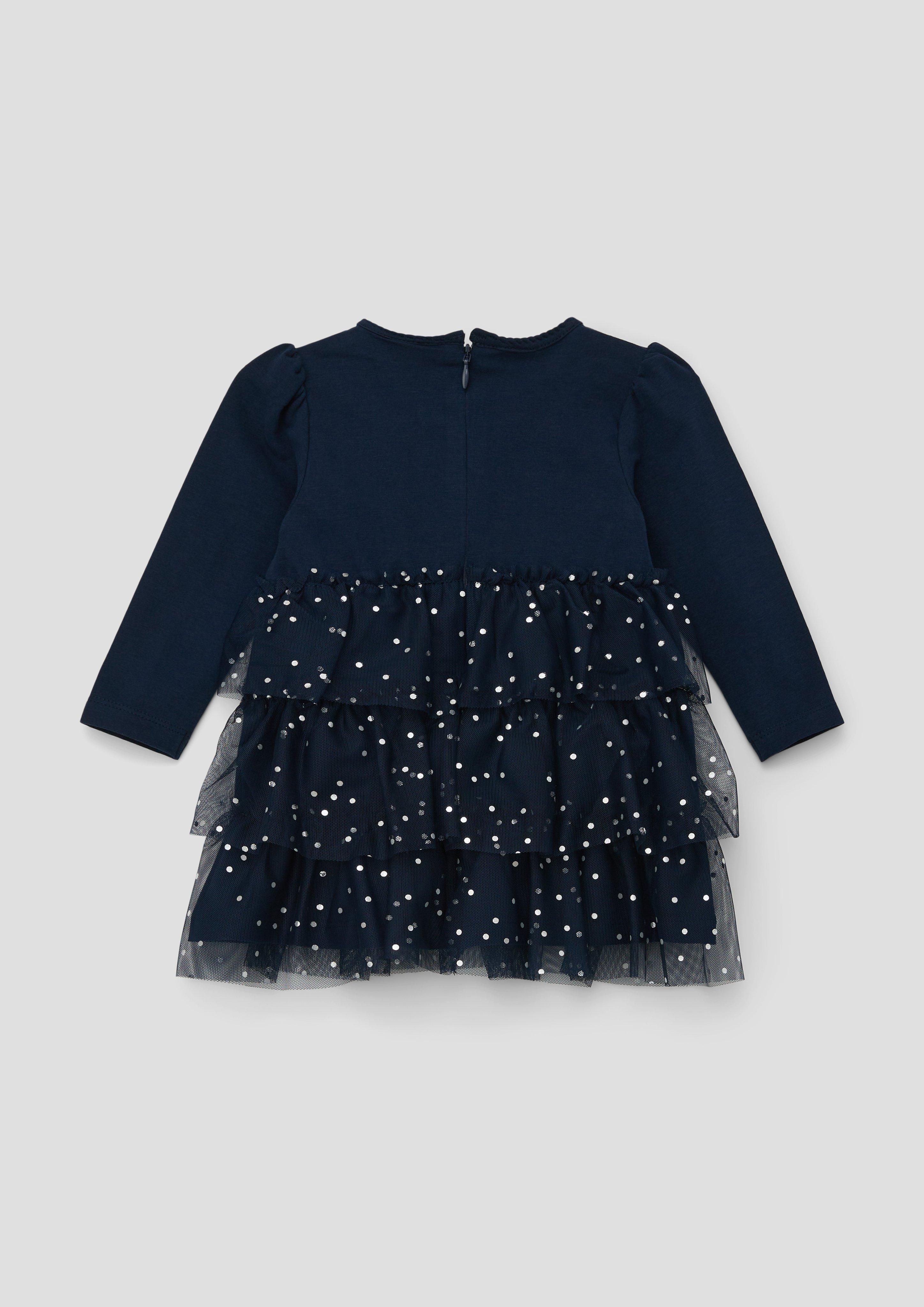 Jerseykleid mit Mesh-Volants  2137485-5952