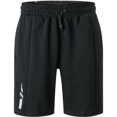 PUMA, Sweatshorts, Regular Fit, Baumwolle, schwarz