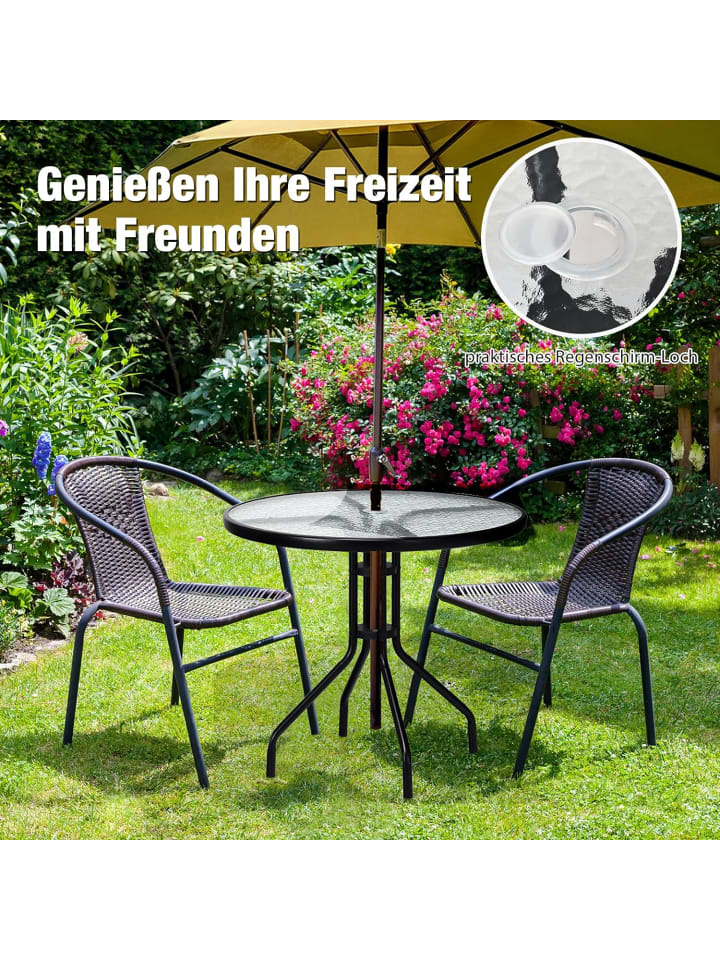 COSTWAY Gartentisch 70cm in Schwarz günstig kaufen onesize