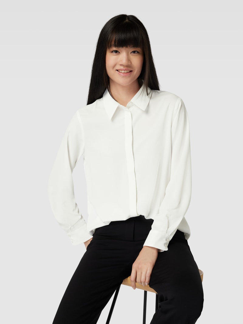 Hemdbluse mit Umlegekragen Modell 'BASIC' in offwhite