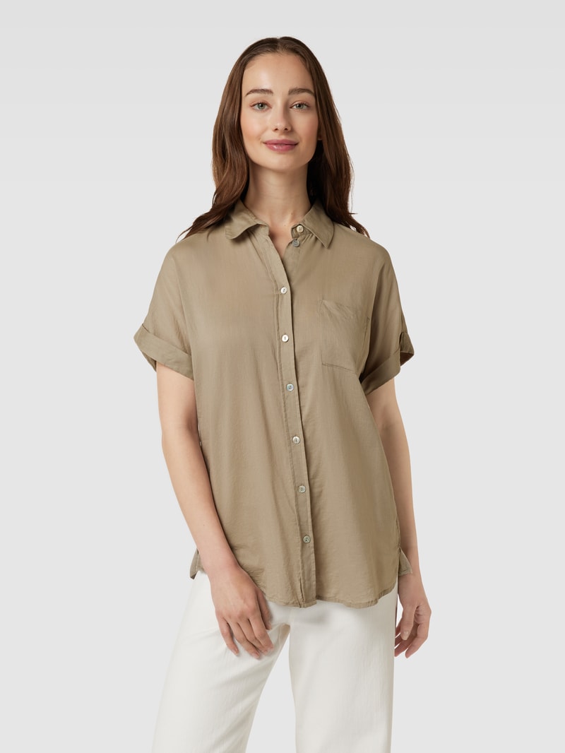 Blusenshirt mit Umlegekragen in schilf