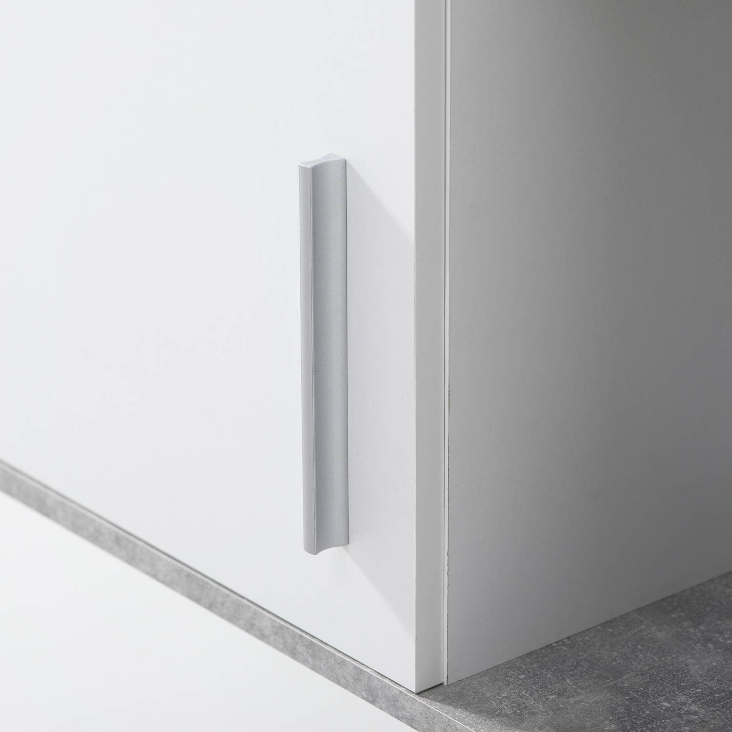 Homestyle4u Wohnwand Schrankwand Anbauwand Wohnzimmer-Set Modern Weiß Beton Optik Holz, (3-St)