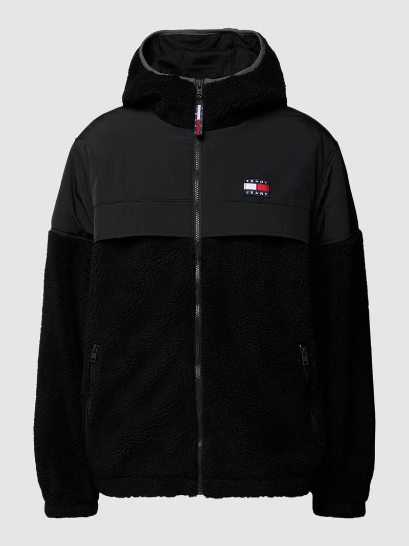 Sherpa Jacket in Two-Tone-Machart Modell 'CHICAGO' in schwarz