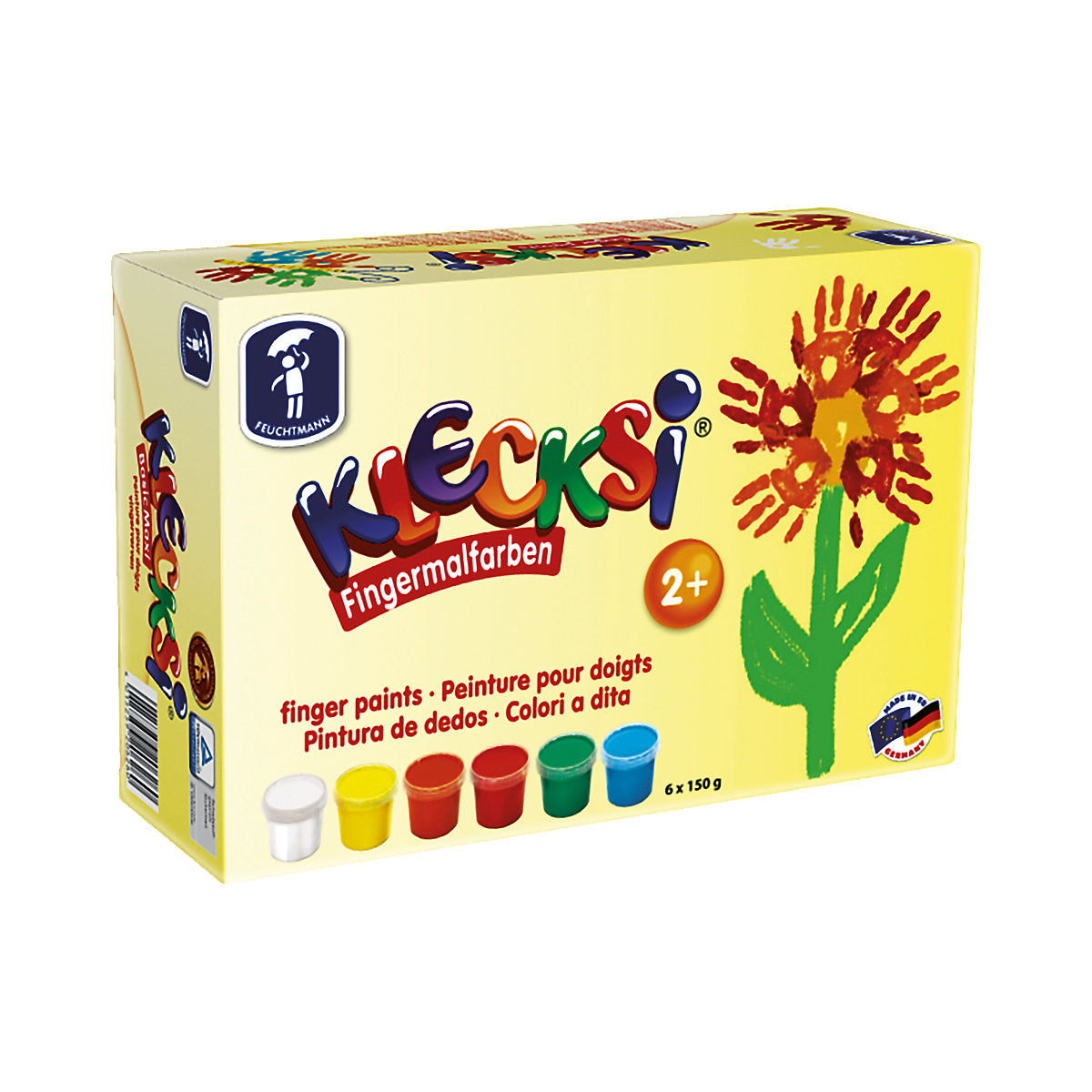 KLECKSi Basic Maxi Fingermalfarbe,  6 x 150 g