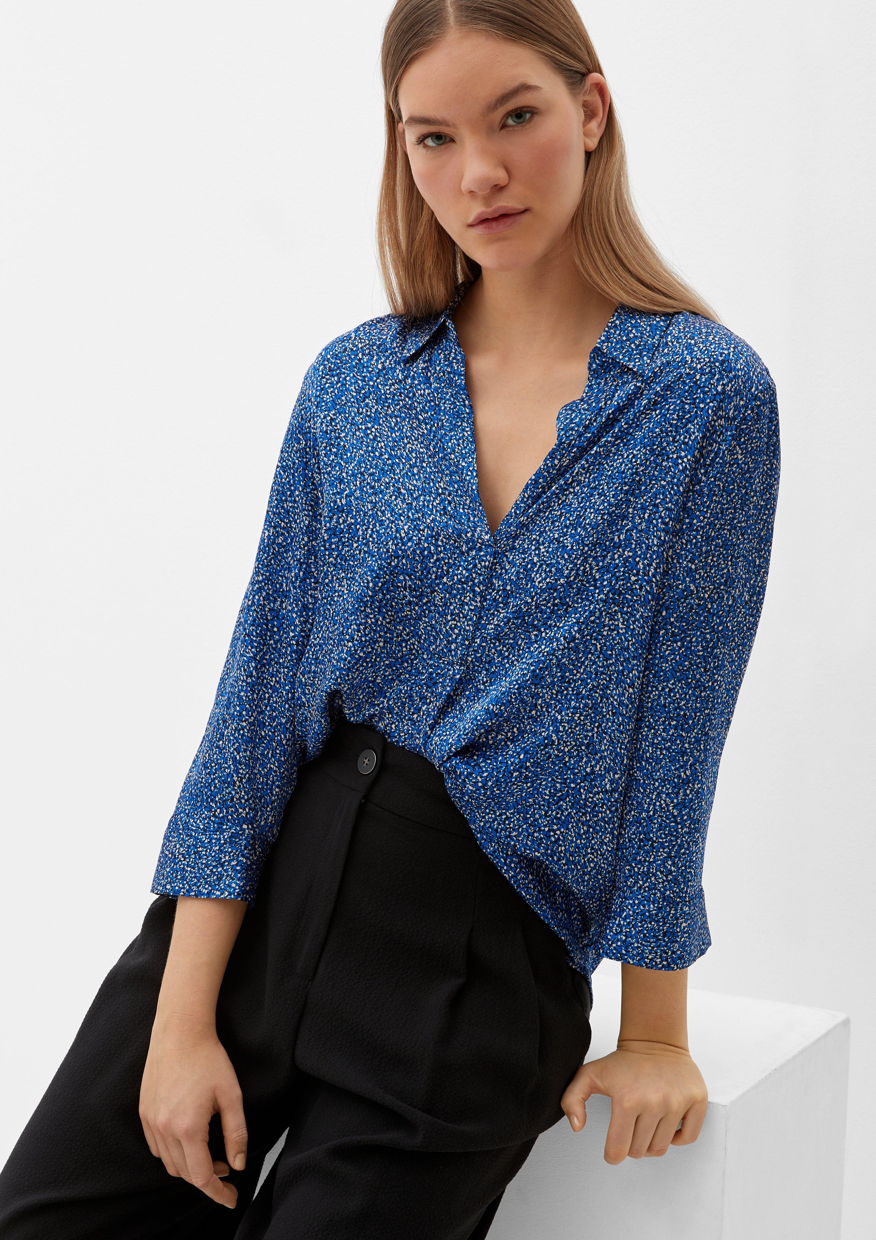 Viskosebluse mit Polokragen  2129232-59A0