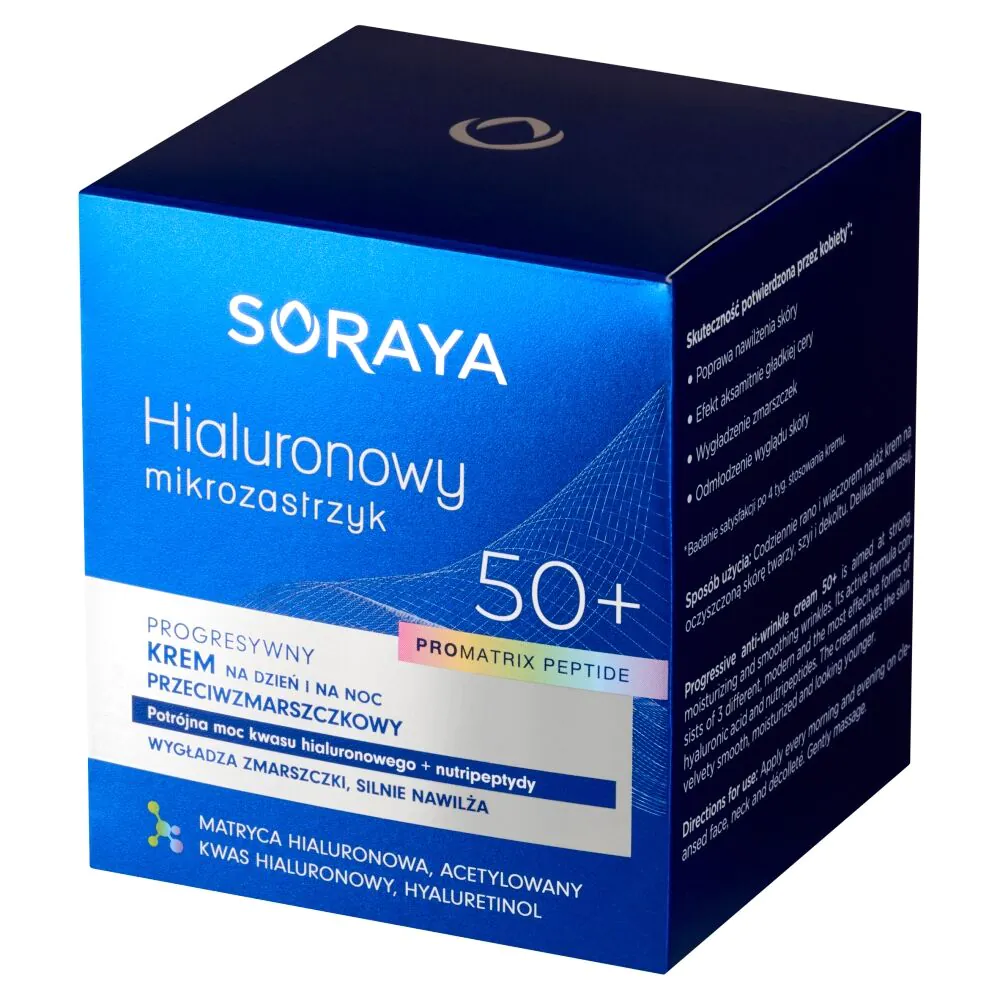 „Soraya“ hialurono rūgšties mikroinjekcijos kremas nuo raukšlių 50+ dienai ir nakčiai