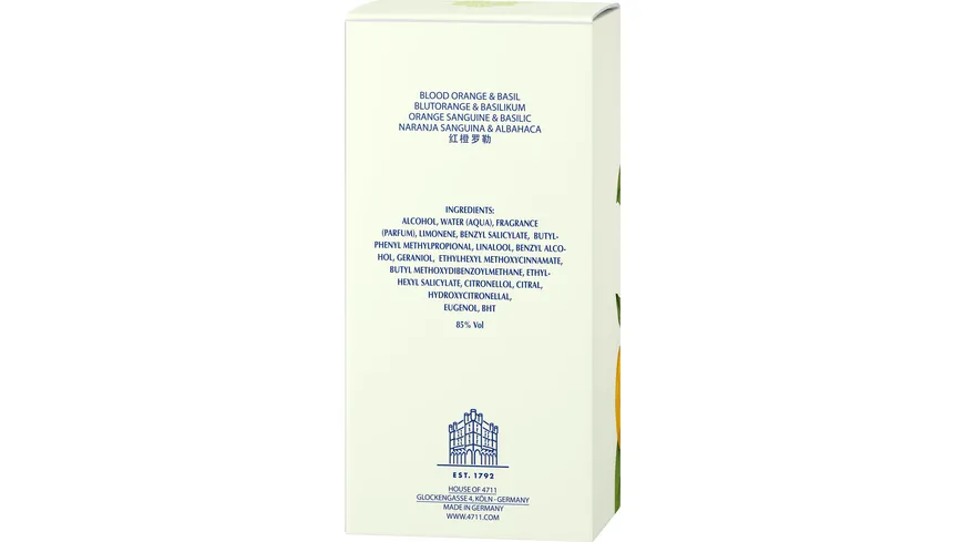 4711 ACQUA COLONIA Blood Orange + Basil Eau de Cologne 50 ml