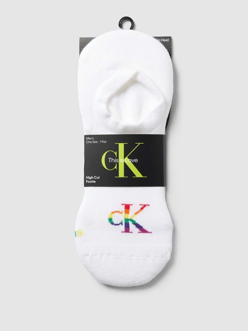 Sneakersocken mit Label-Print Modell 'MEN FOOTIE' in weiss