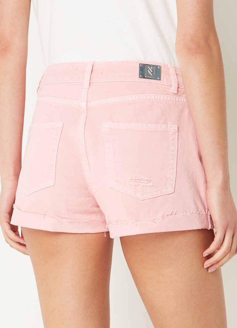 NIKKIE  Brentwood high waist slim fit korte broek van denim