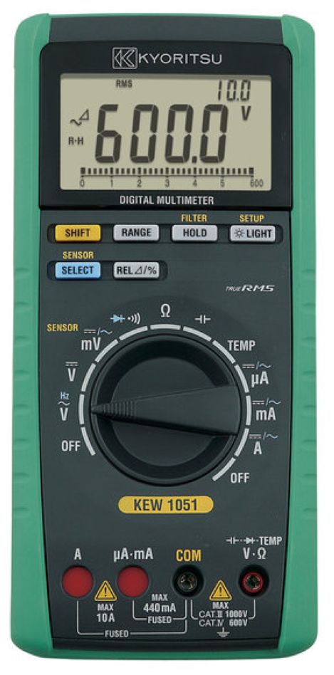 Kyoritsu 010510001C Digitalt TRMS multimeter 0-1000VAC/DC