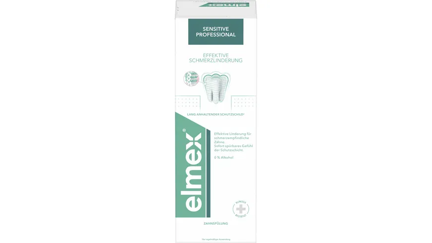 elmex Mundspülung Sensitive Professional – alkoholfreie Mundspülung für effektive Schmerzlinderung empfindlicher Zähne 400 ml