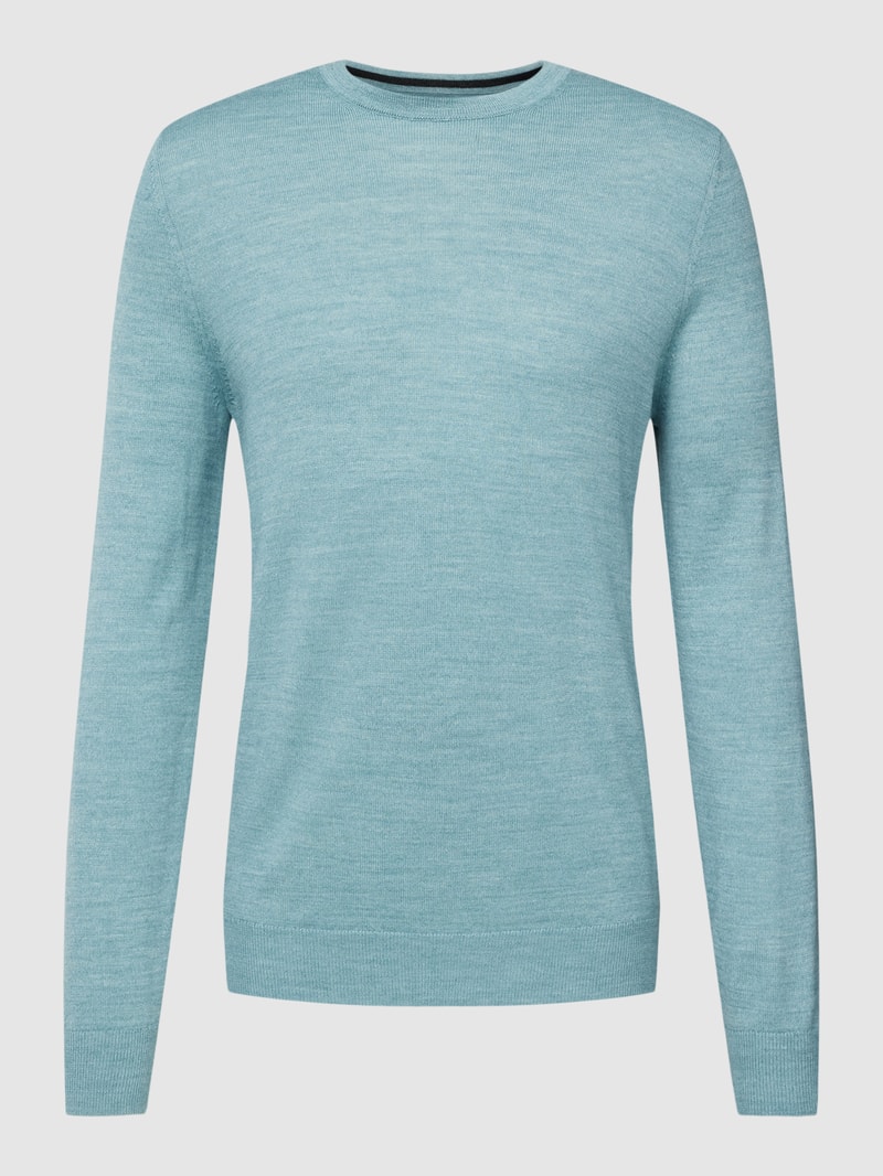 Longsleeve aus Woll-Mix in schilf meliert