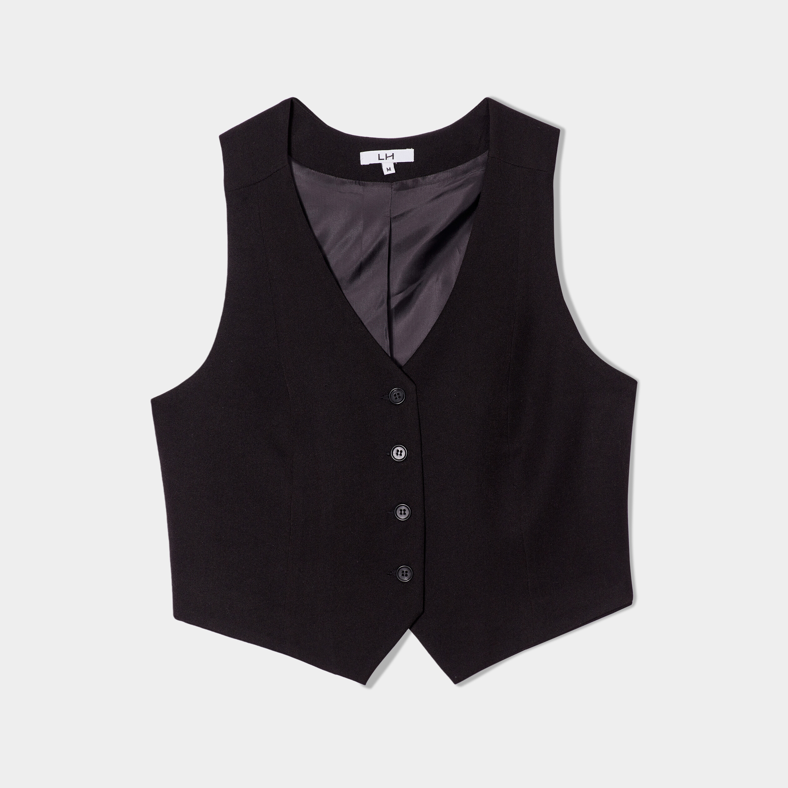 Veston sans manches boutonné noir femme | La Halle