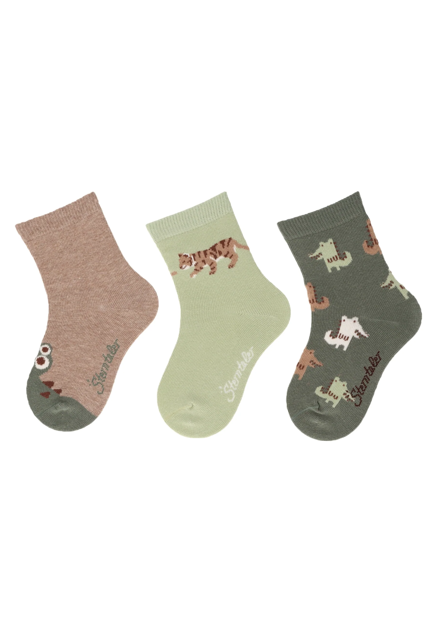 Socken im 3er Pack mit Motiv Wildtiere in versch. Farben