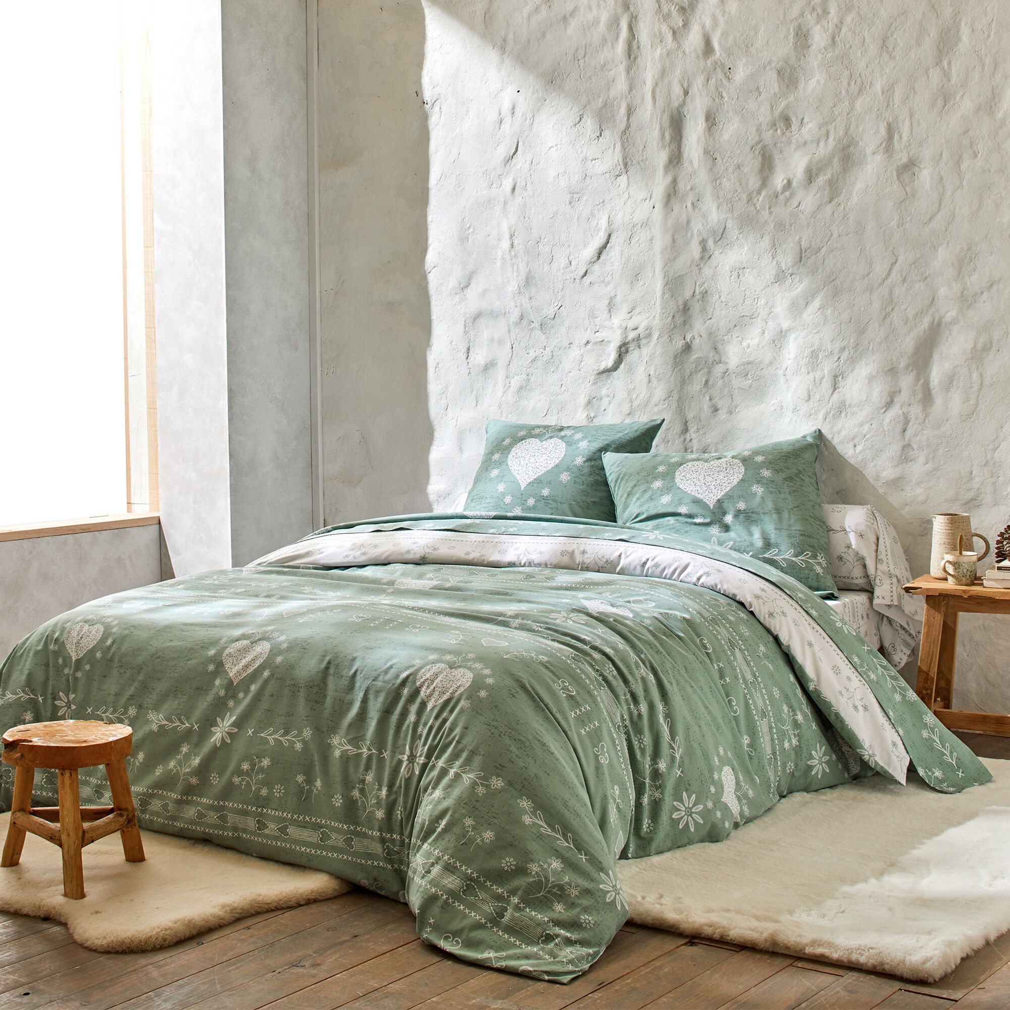 Linge de lit Anceny imprimé coeur