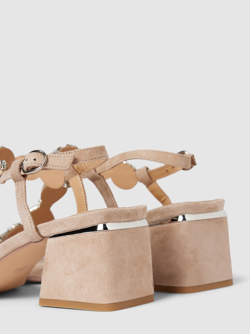 Sandaletten mit Ziersteinbesatz in beige