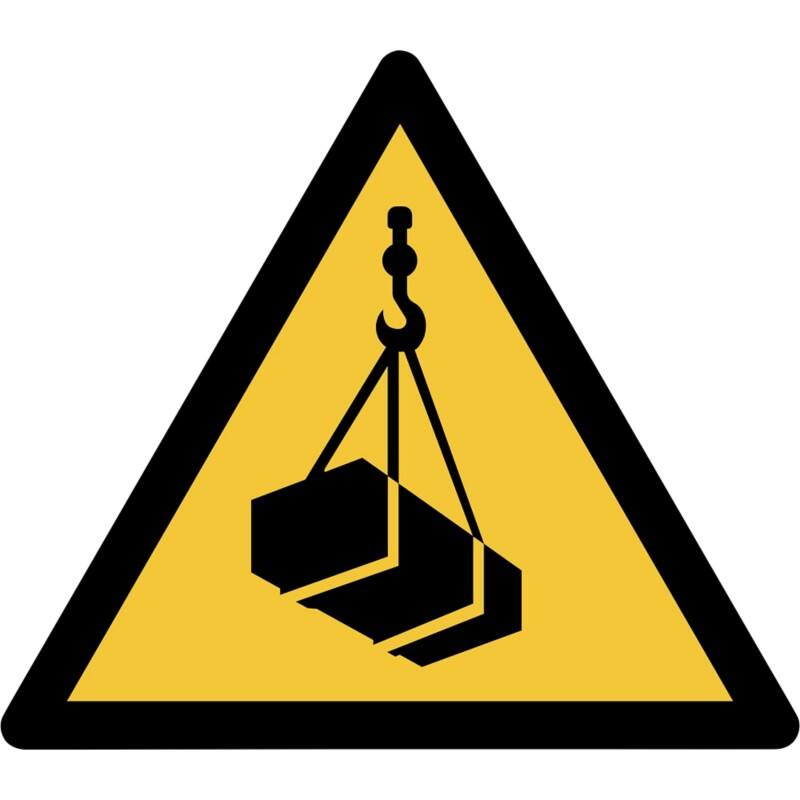 Djois Warnschild Warnung vor hängenden Last Klebstoff, einschraubbar PP (Polypropylen) 20 (B) x 0,14 (H) cm 3 Stück