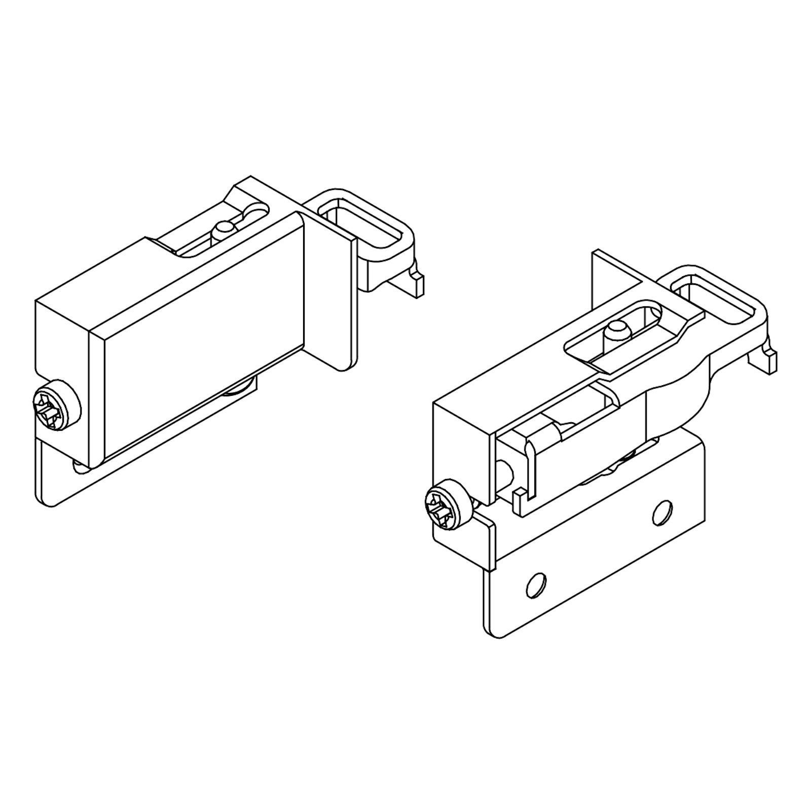 SO-TECH® Montagezubehör 1 Paar Schrankaufhänger 200 kg 3D-Verstellung, Metallausführung f. Hängeschrank