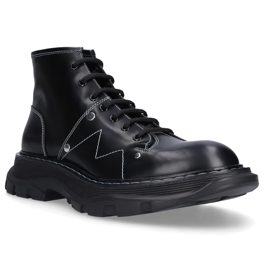 Alexander McQueen - Stiefeletten WHX50 Kalbsleder - schwarz