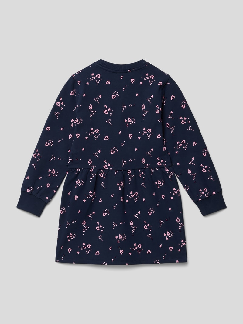 Sweatkleid mit Allover-Muster in marineblau