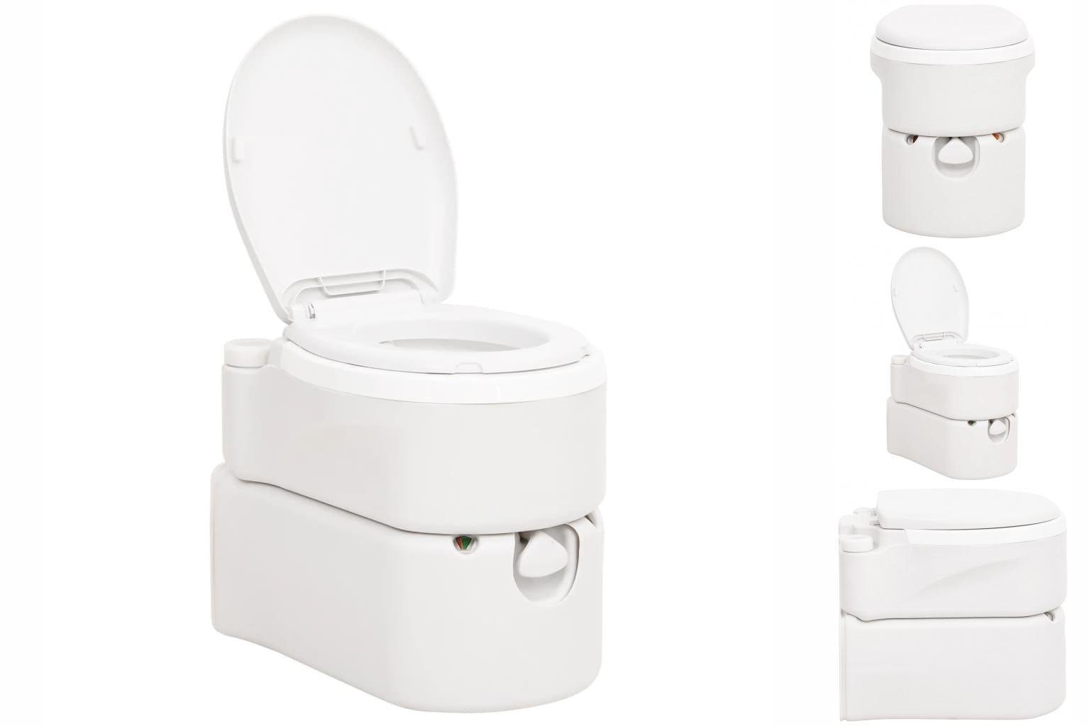 vidaXL Campingtoilette Camping-Einbautoilette Weiß 24 17 L HDPE PP