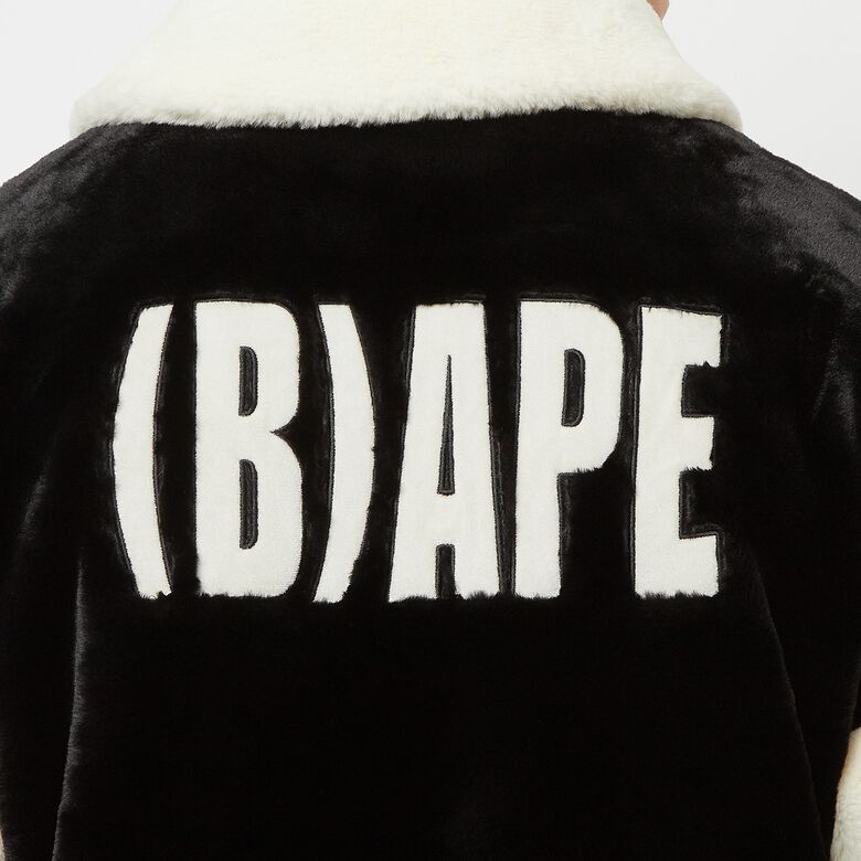 A Bathing Ape Faux Fur Jacket black