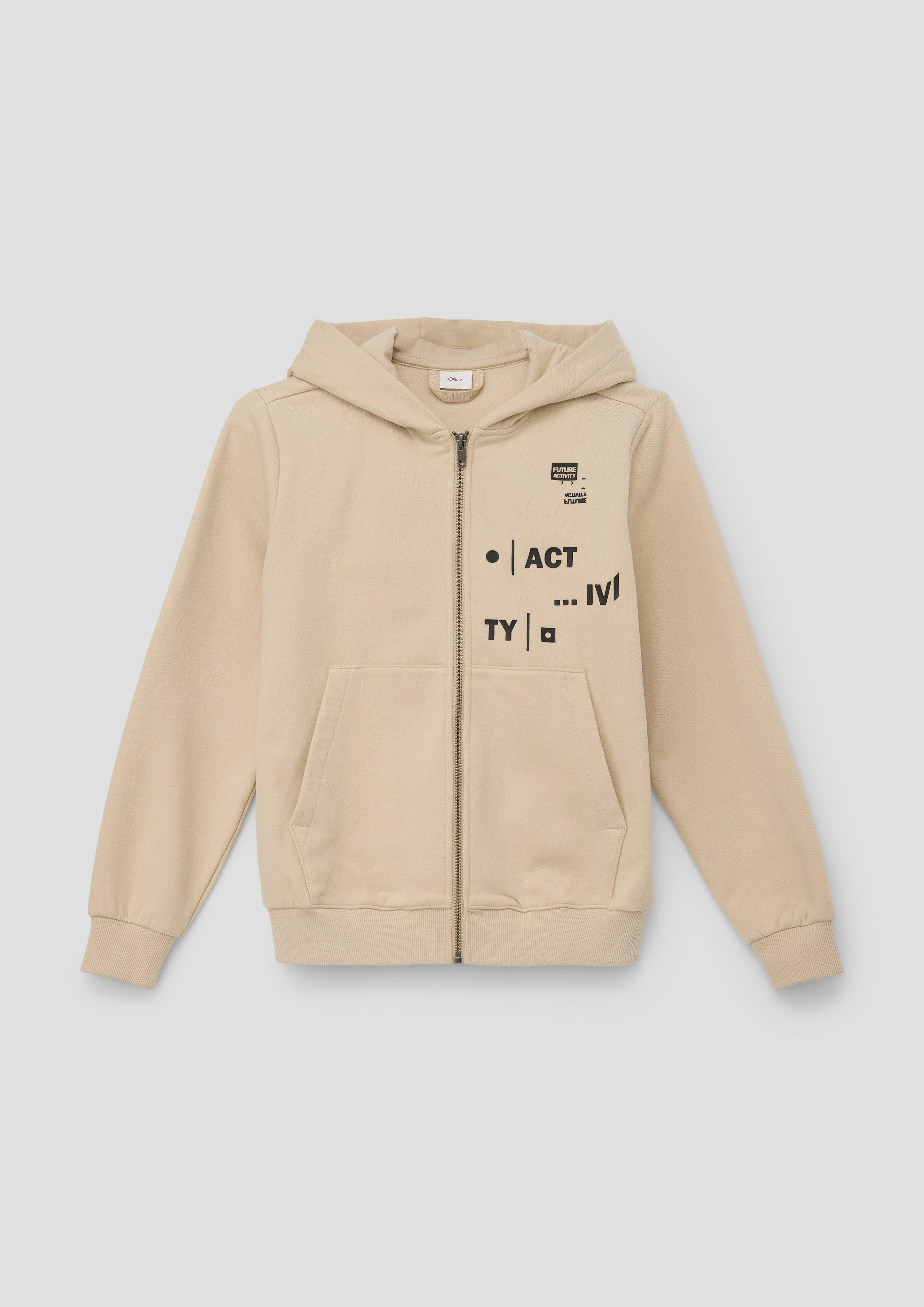 Sweatjacke mit gummierten Schriftprints  2137560-8120