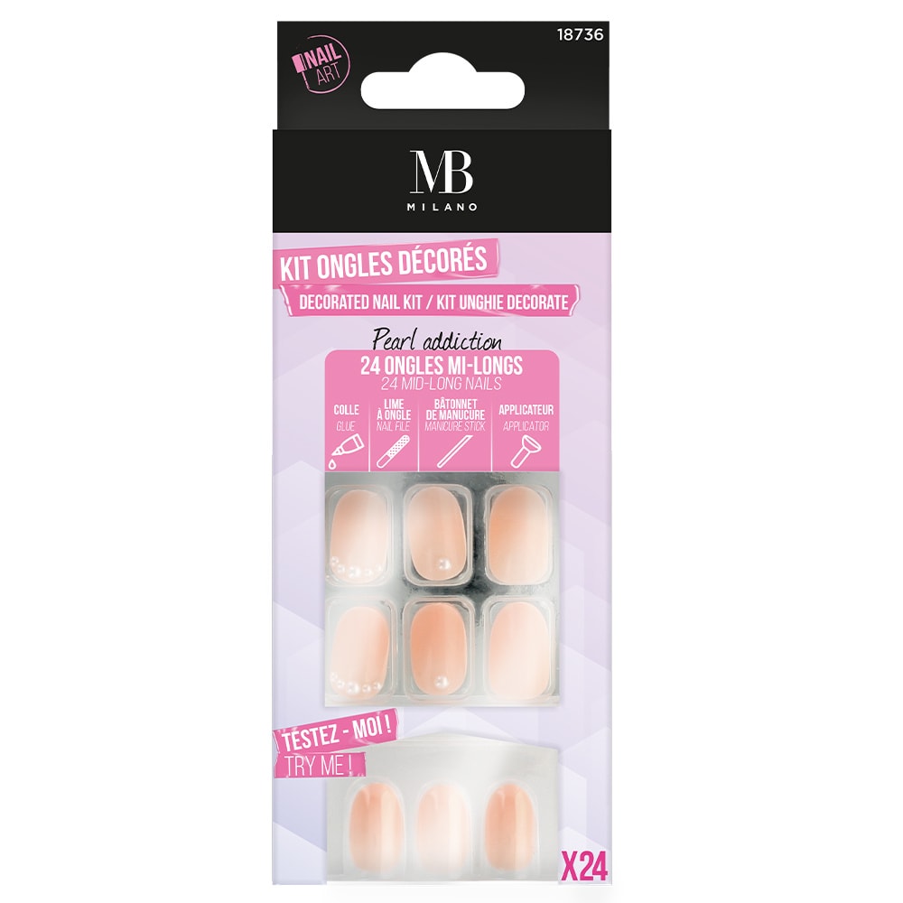 Mb Milano 24 FAUX-ONGLES DÉCORÉS BIJOU FAUX-ONGLES