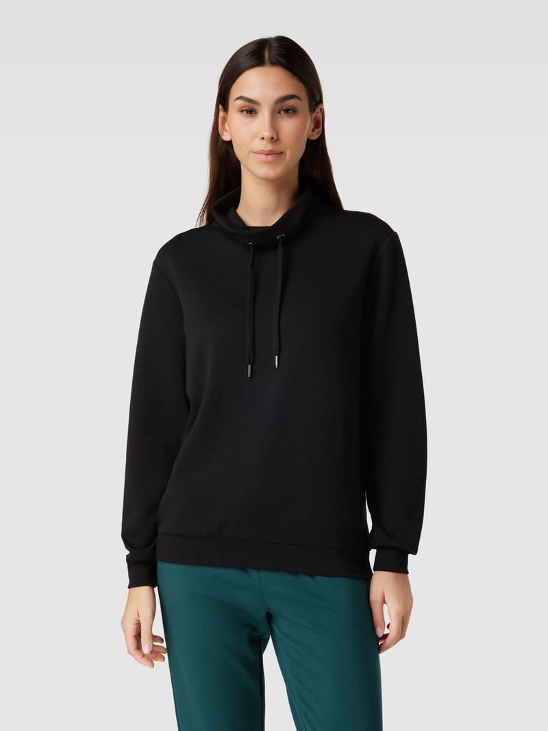Sweatshirt mit Stehkragen Modell 'Banu' in schwarz