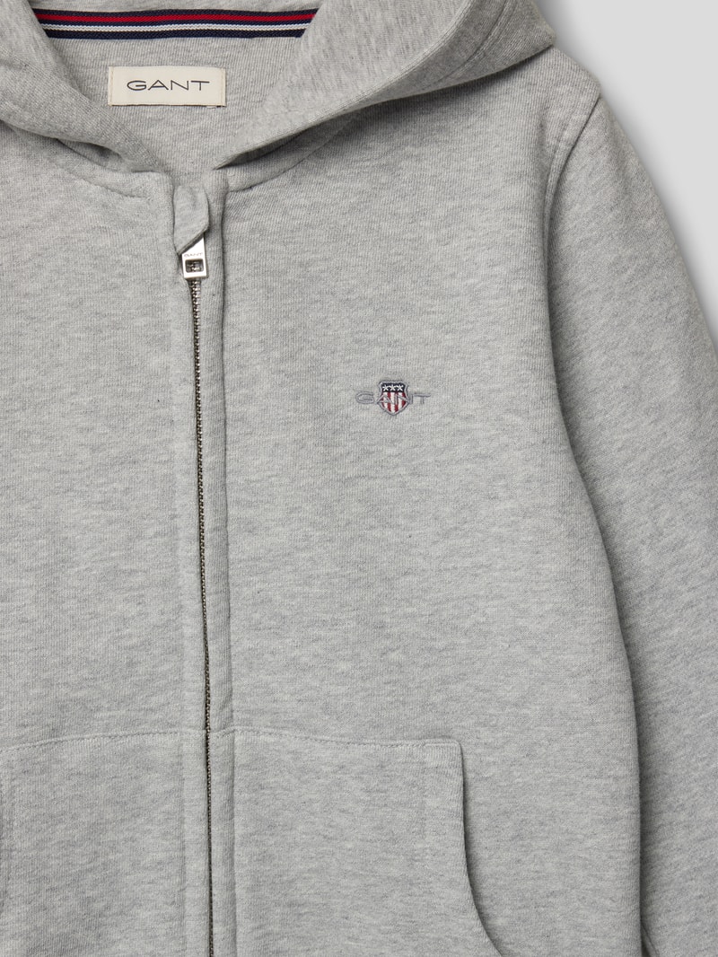 Sweatjacke in melierter Optik Modell 'SHIELD' in hellgrau
