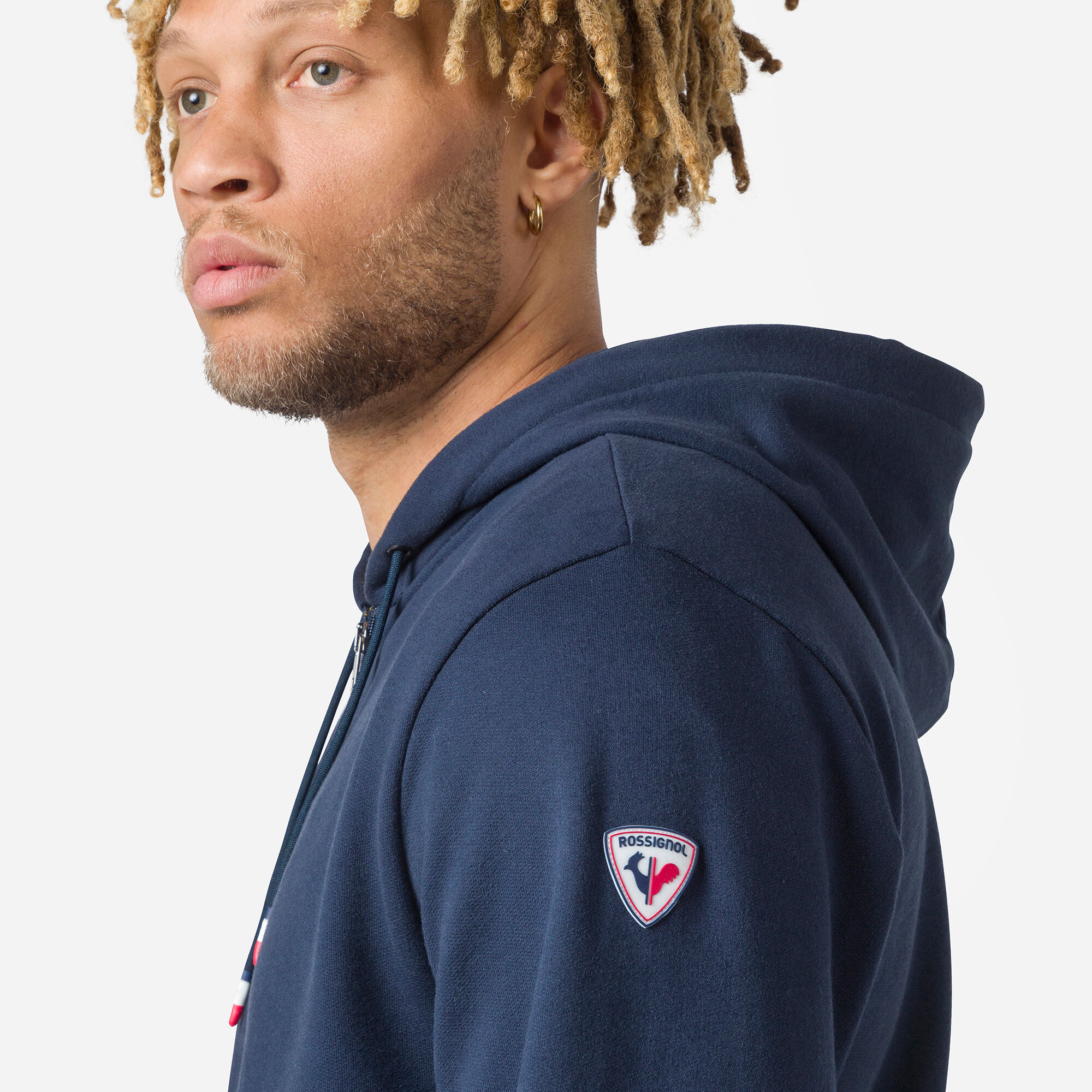 Sweat en coton à capuche zippé Logo Homme
