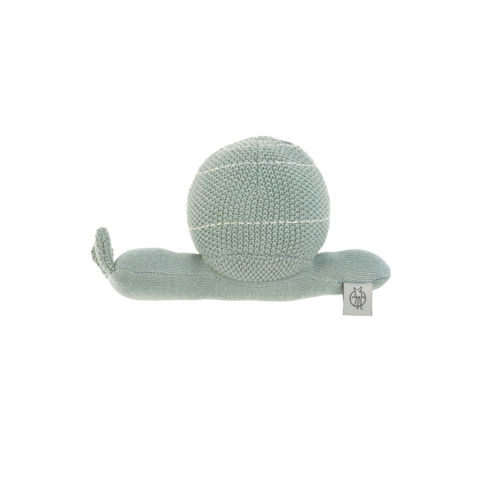 Kuscheltier mit Rassel - Knitted Toy, Garden Explorer Schnecke Grün