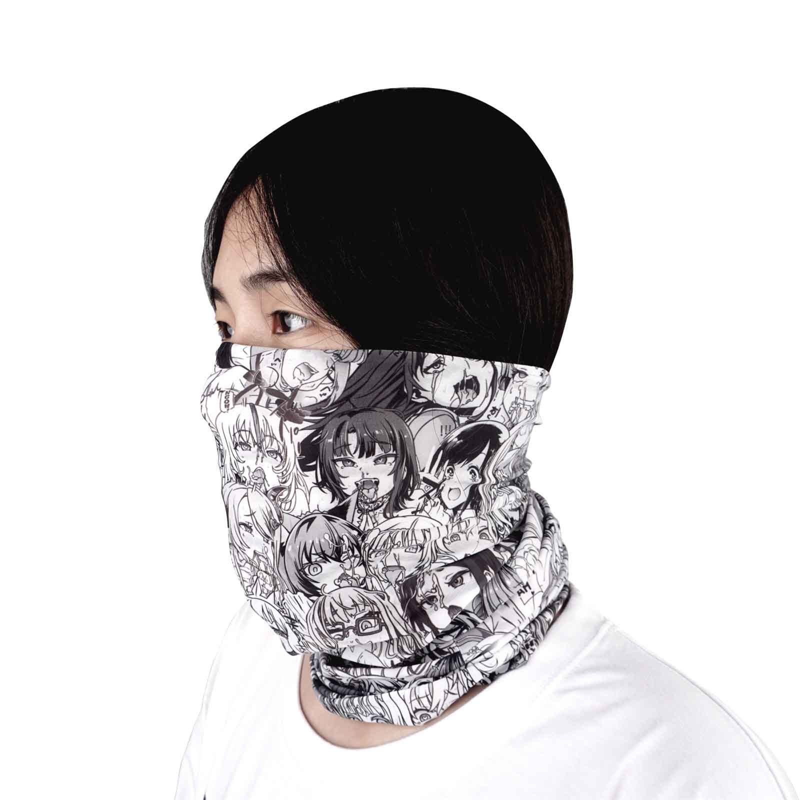 GalaxyCat Multifunktionstuch Ahegao Schlauchtuch mit Manga Gesichtern, Anime Multifunktionstuch, (Einzelpack, 1-St), Ahegao Multifunktionstuch