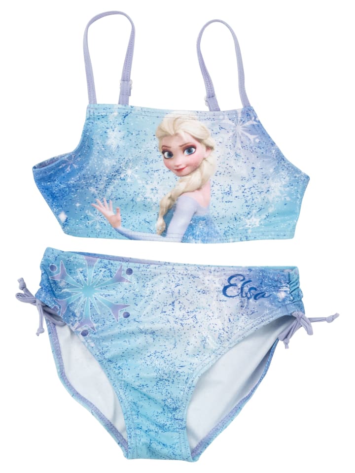 Disney Die Eiskönigin Disney Die Eiskönigin Bikini Elsa Frozen Zweiteiler Schwimmanzug in blau günstig kaufen 98/104