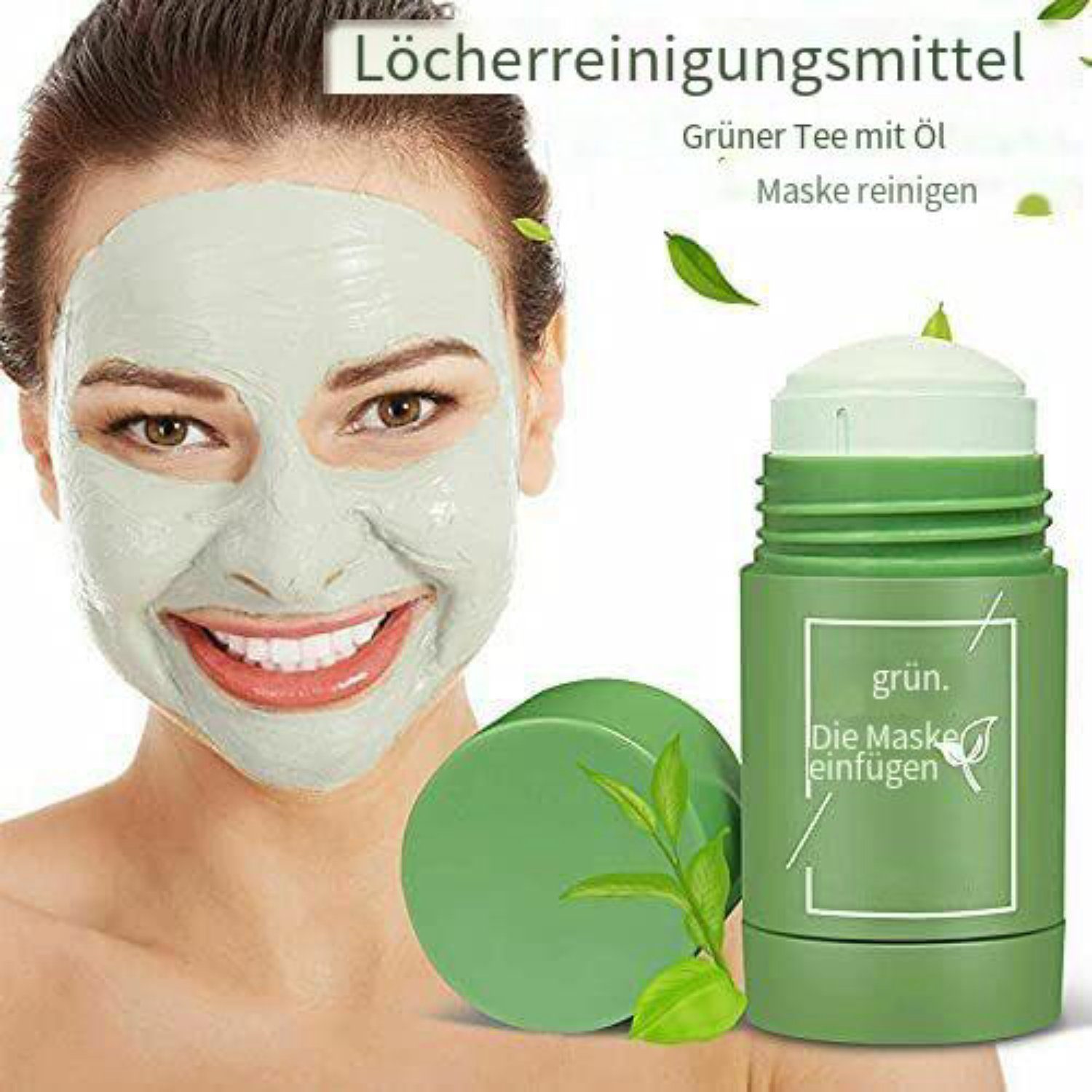 Devenirriche Gesichtspflege-Set Grüner Tee-Maskenstift, Grüner Tee Deep Cleanse Maskenstift Mitesser