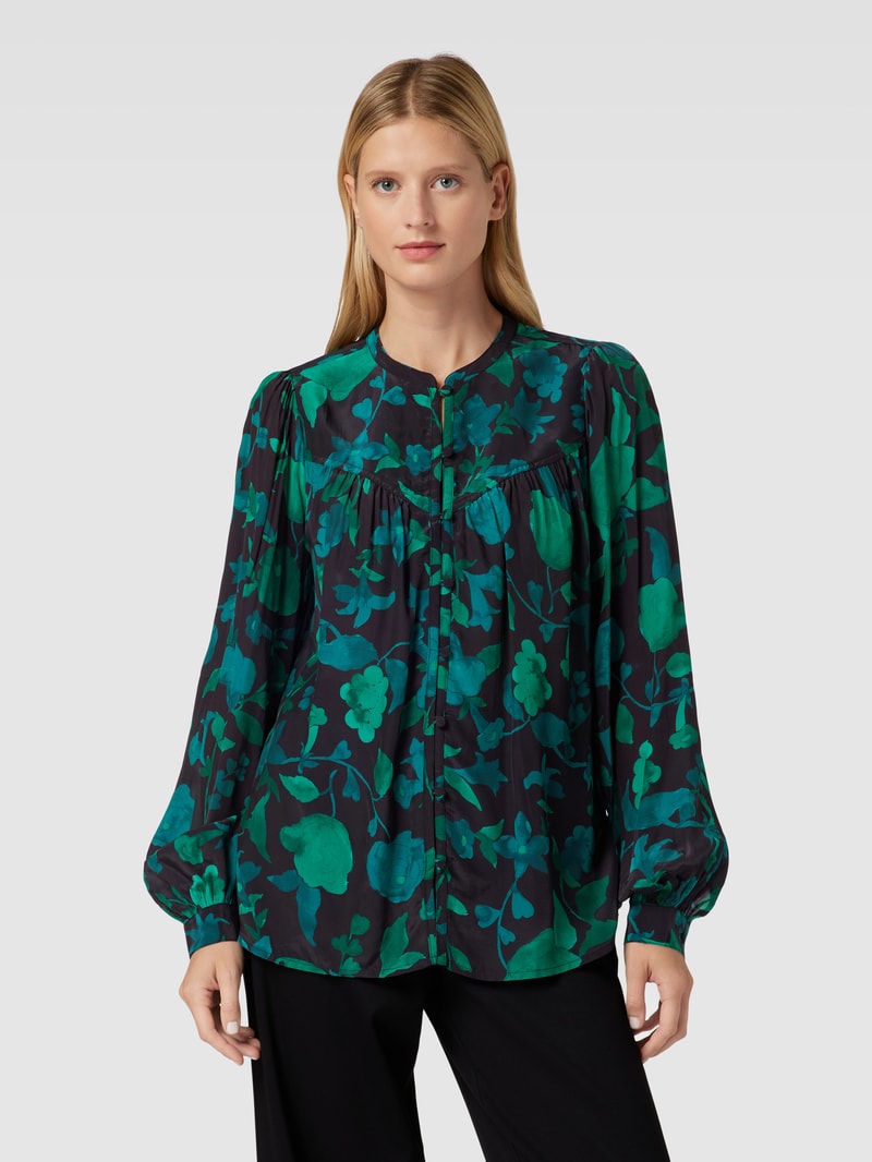 Bluse mit floralem Muster Modell 'Resa' in grün