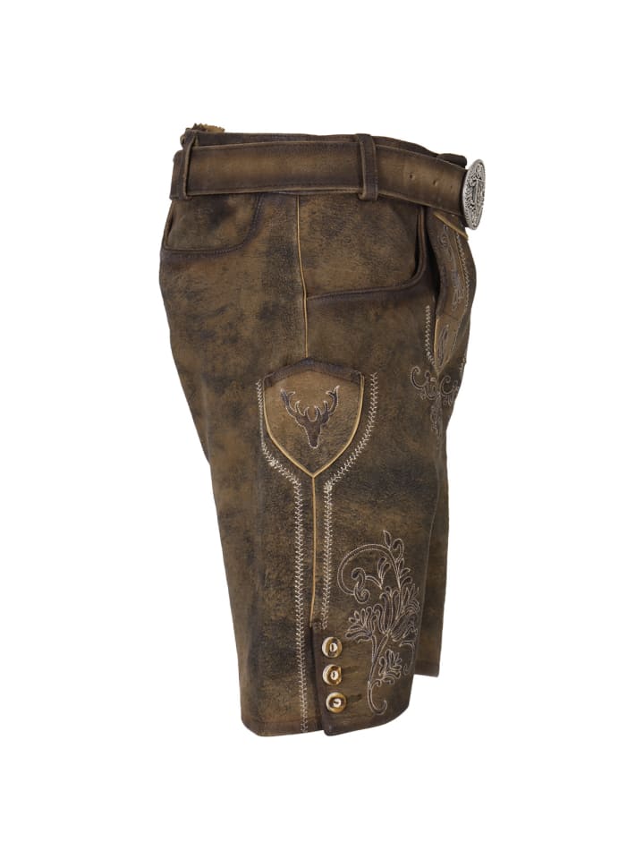 KRÜGER Lederhose Paolo in hellbraun günstig kaufen