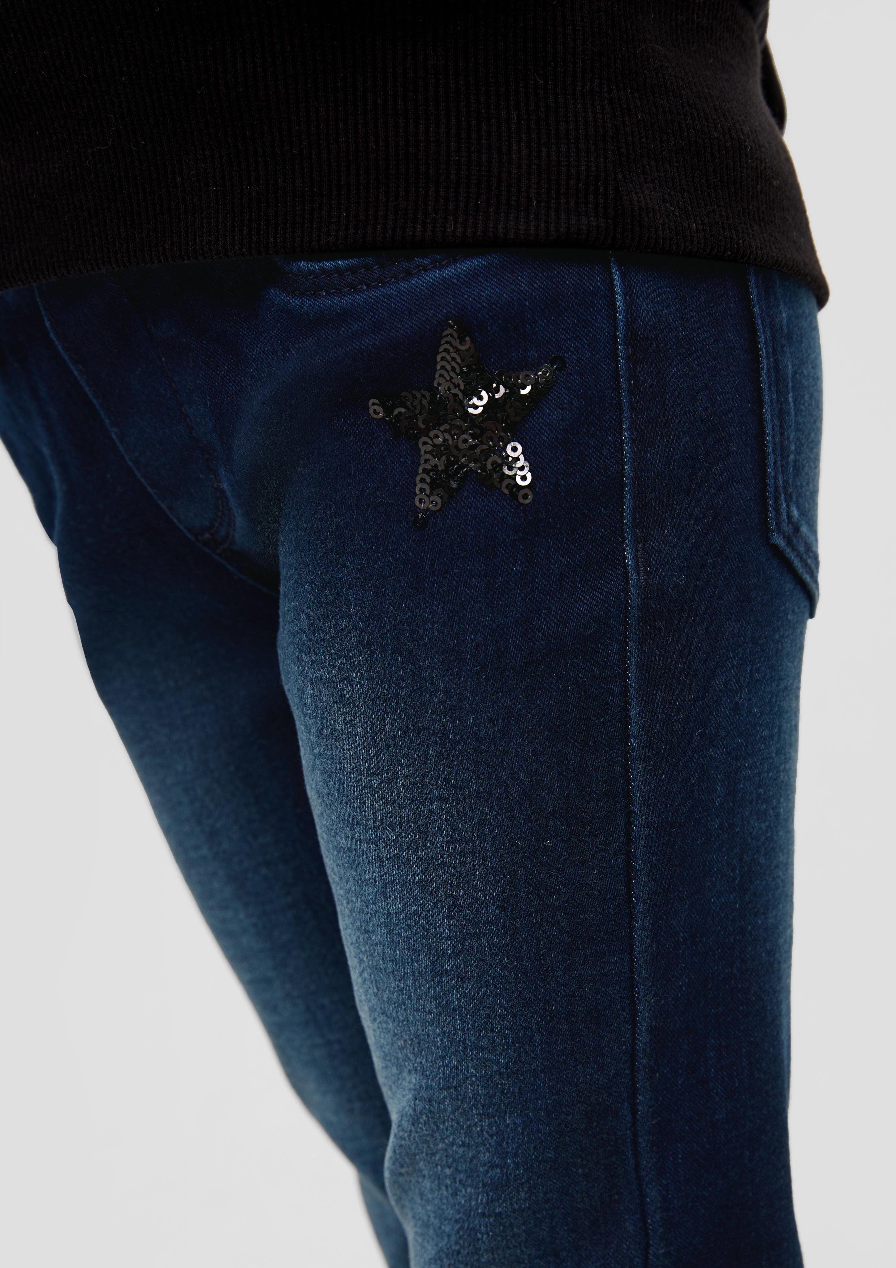 Jeans Treggings / Slim Fit  / High Rise / Slim Leg / Pailletten-Stern  2137924-57Z6