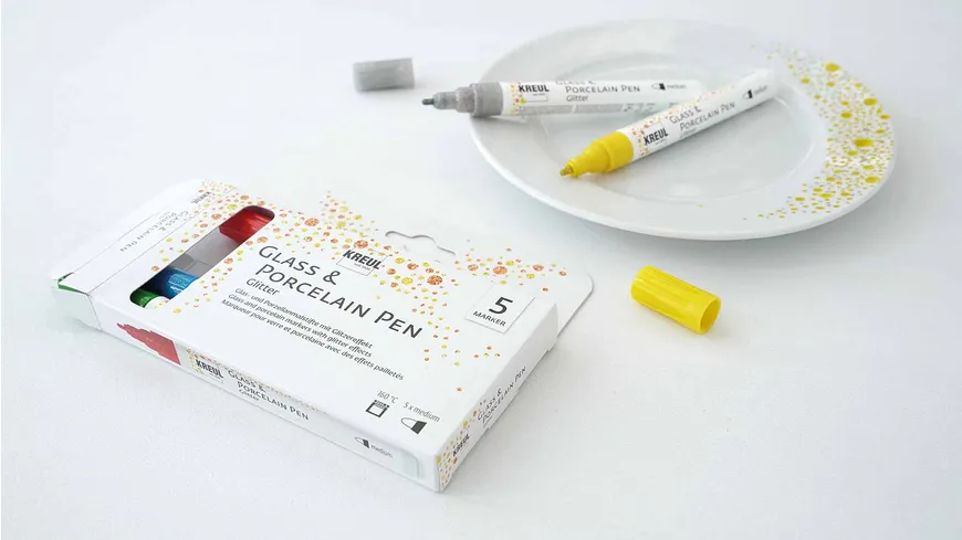 KREUL Porcelain+GlassPen glitter 160°C Set