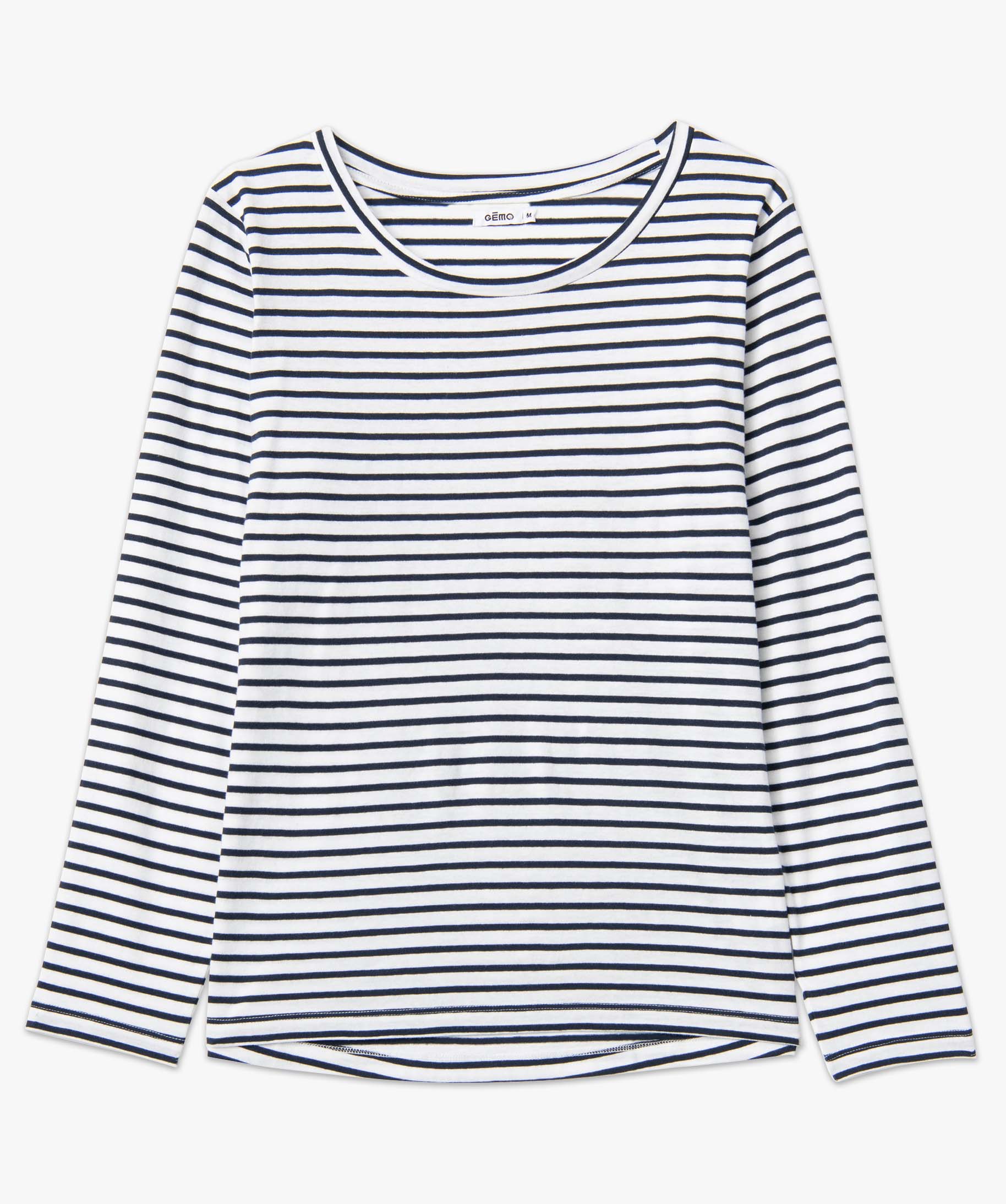 Tee-shirt rayé à manches longues femme raye | GEMO