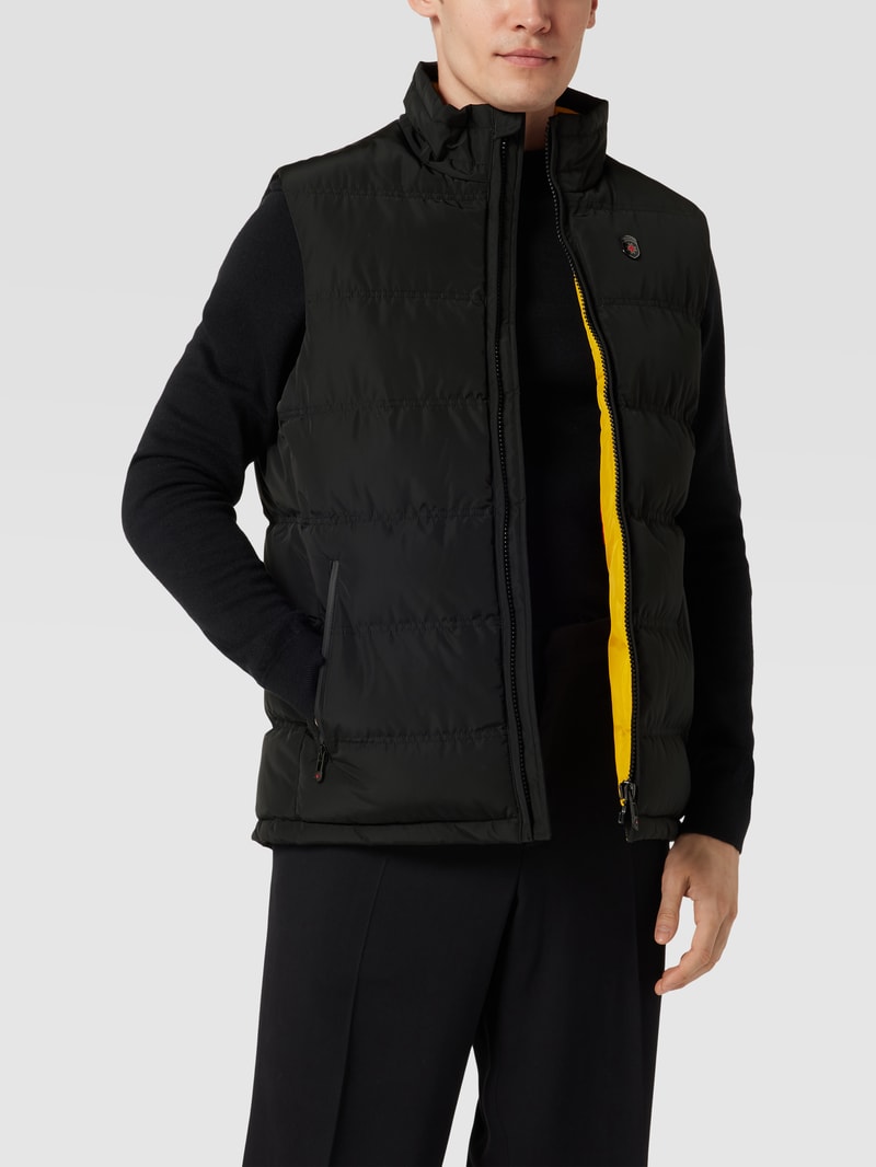 Steppweste mit Label-Applikation Modell 'SNOWDOME VEST' in schwarz