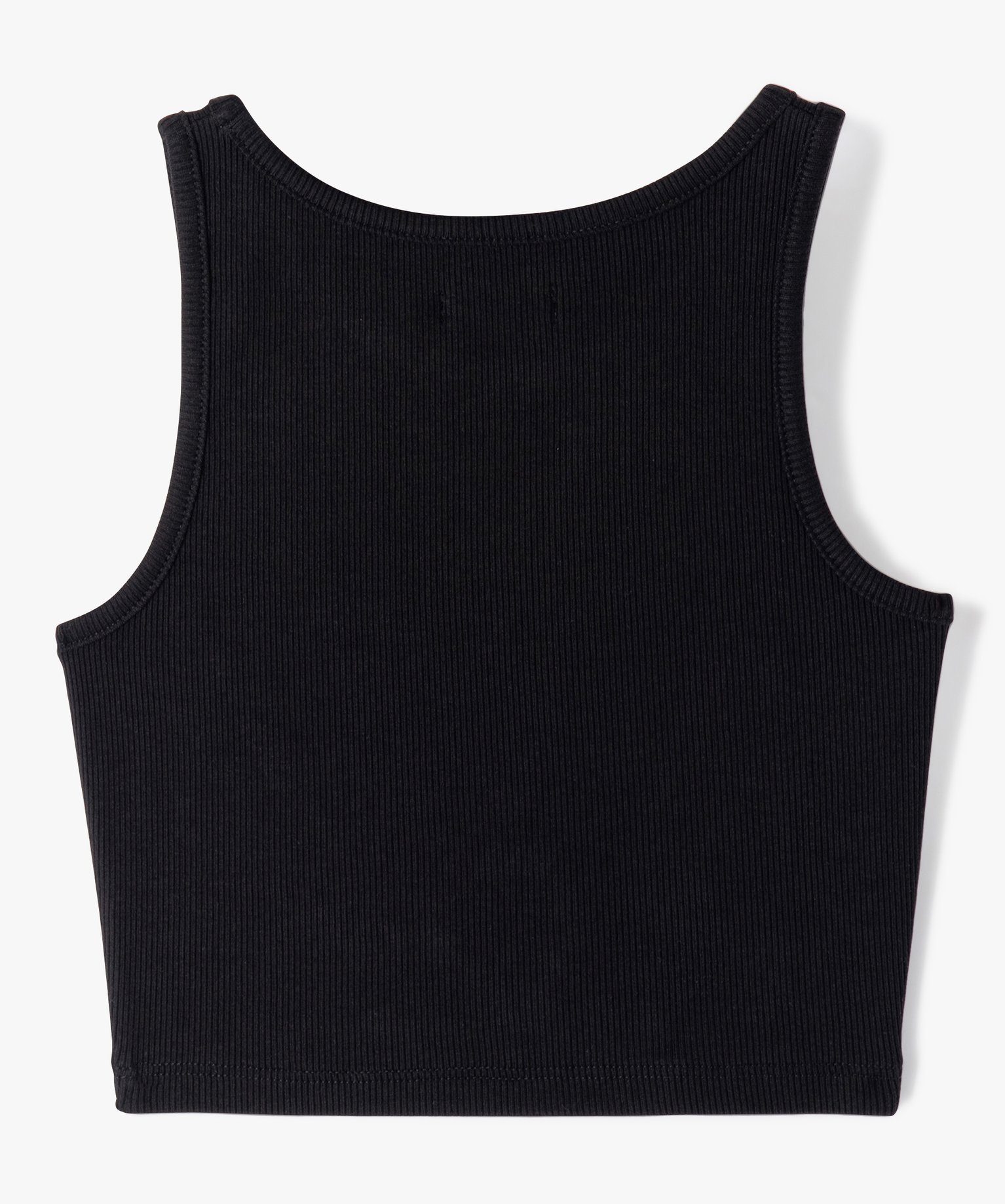 Débardeur en maille ctelée coupe courte avec ouverture s... noir | GEMO