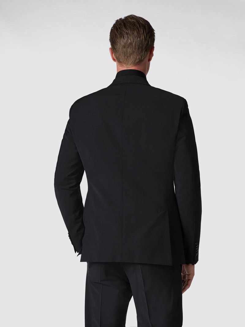 Slim Fit 2-Knopf-Sakko mit fallendem Revers 'Flex Cross' in schwarz