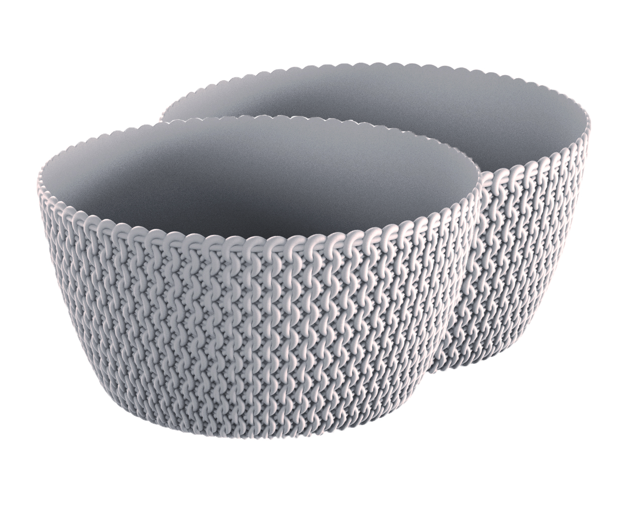 Powertec Garden Strickoptik-Blumentopf, Mocca - 2er-Set