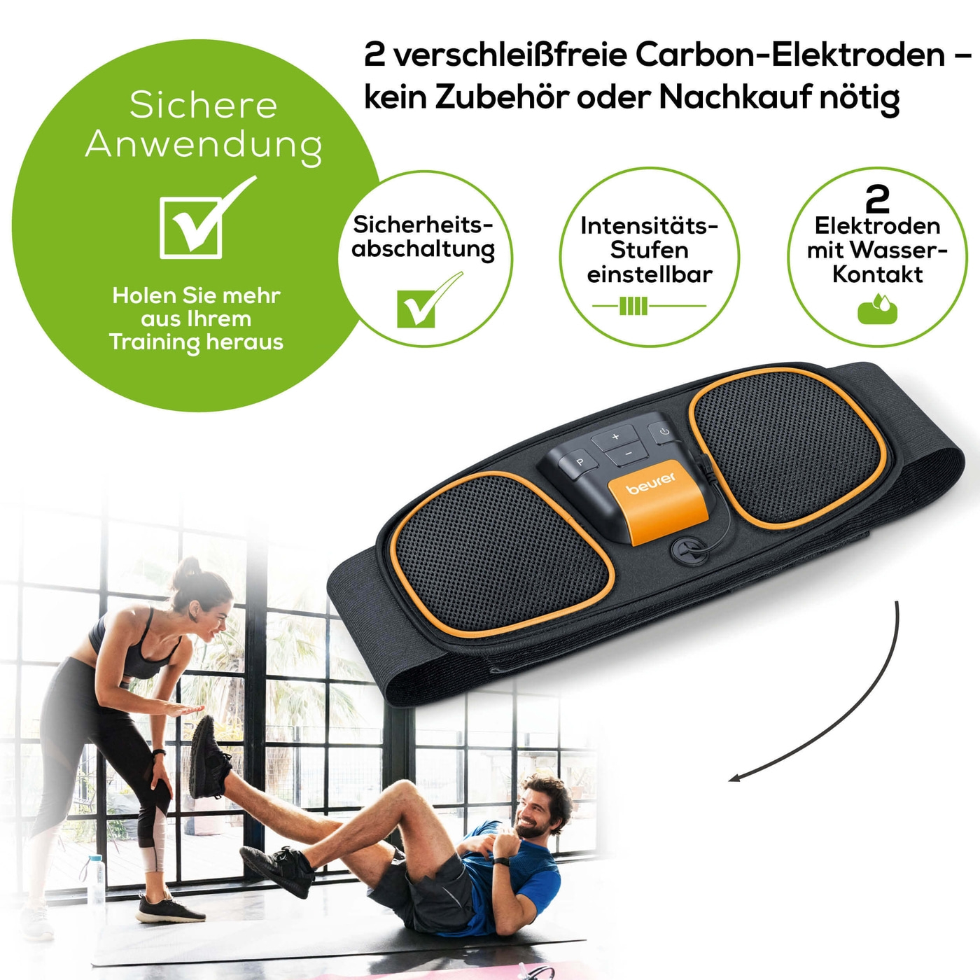 Beurer Bauchmuskel-Gürtel EM 32-EMS-Bauchmuskel-Gürtel für gezielten Muskelaufbau & Regeneration