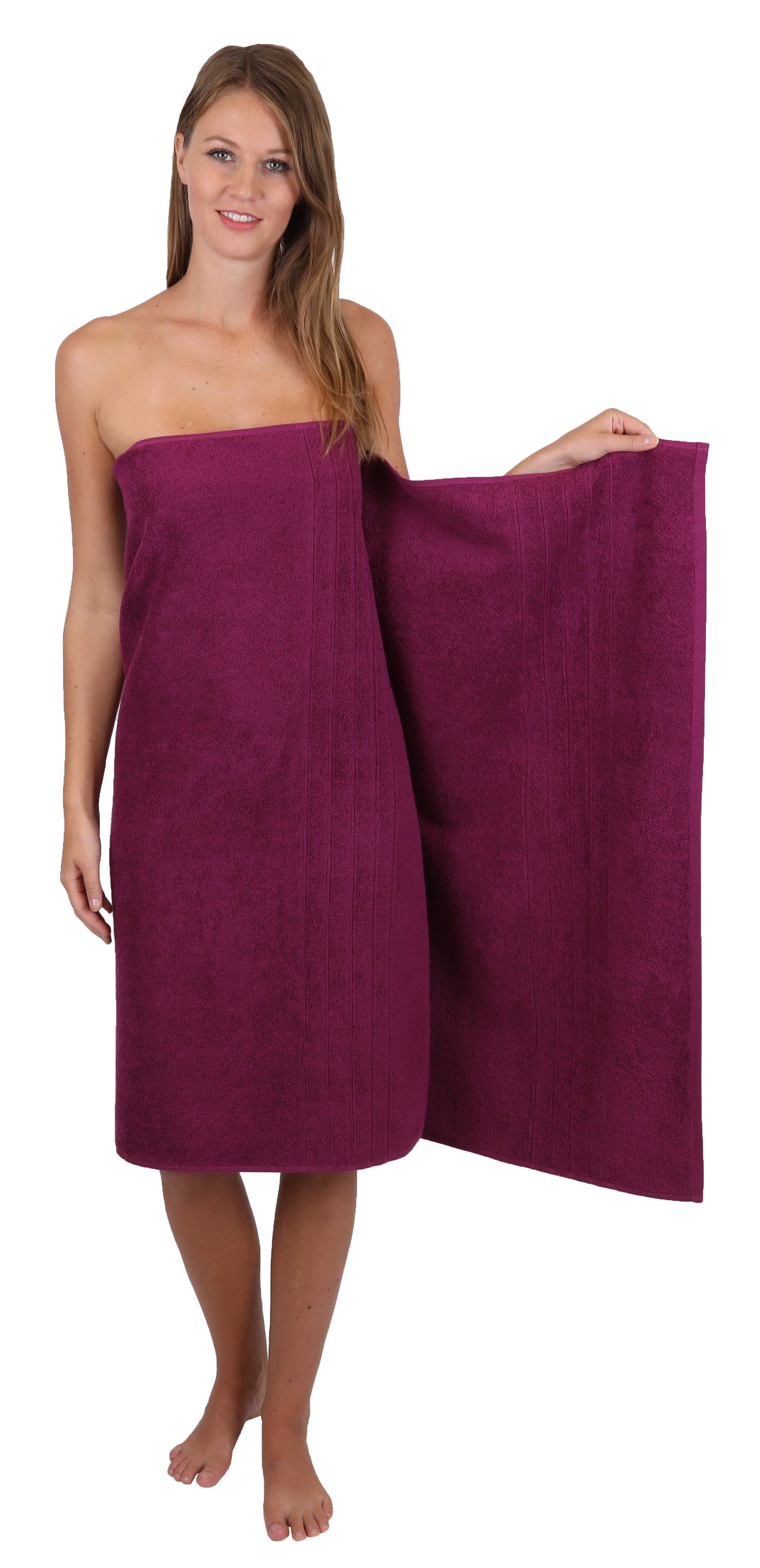 Betz Handtuch Set 8-TLG Handtuch-Set Deluxe 100% Baumwolle 2 Badetücher 2 Duschtücher 2 Handtücher 2 Seiftücher, 100% Baumwolle, (8-tlg)